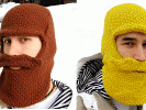 Knitted Ski Masks with Built-In Mustaches and Beards