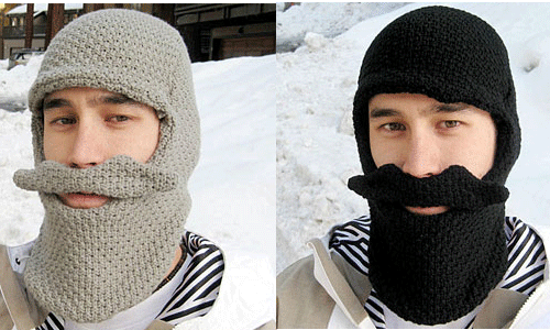 Knitted Ski Masks with Built-In Mustaches and Beards - Feast of Fun ...