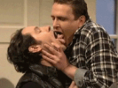 Animated GIF: SNL Paul Rudd and Jason Sege Kissing